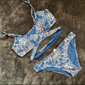 Zaful wrap top, floral bikini
